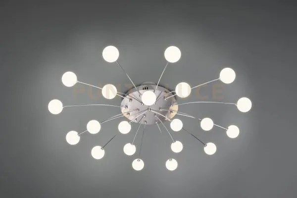 Bullet plafoniera led metallo acciaio con 21 diffusori vetro bianco...