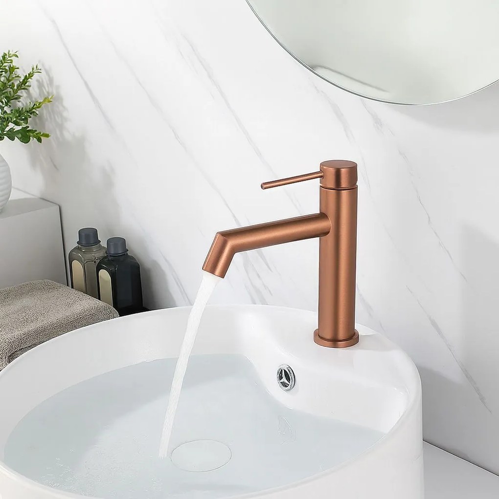 Rubinetto da lavabo Rea FOSS Brush Copper Low