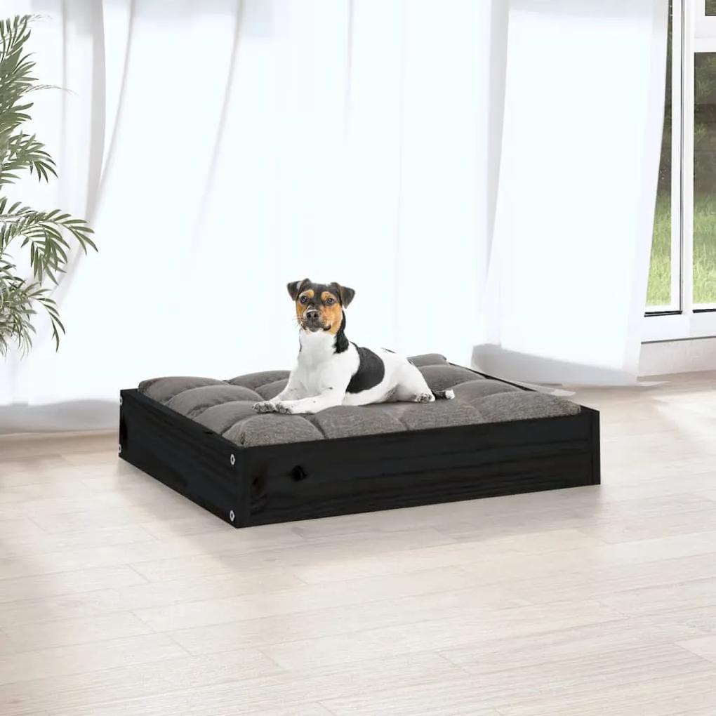 Cuccia per cani nera 51,5x44x9 cm in legno massello di pino