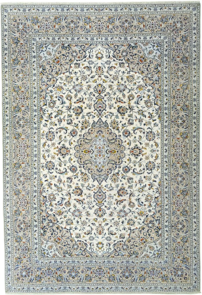Kashan Tappeto persiano 360 x 250 Beige (Iran) Annodato A Mano