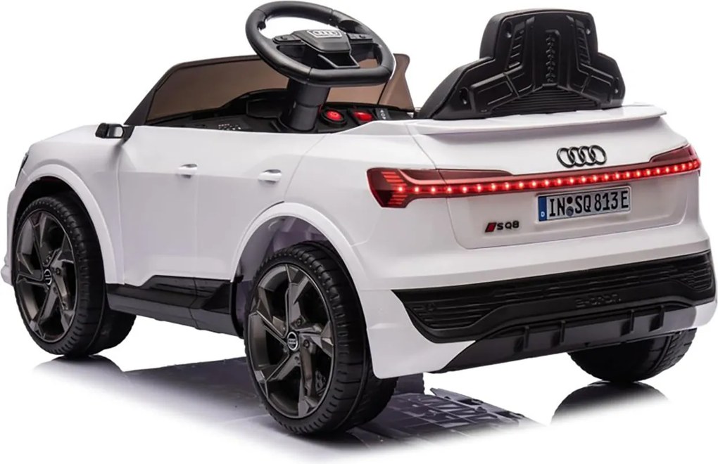 Macchina Elettrica per Bambini 12V Licenza Ufficiale Audi SQ8 E-Tron con Telecomando e Sedile Pelle Bianco...