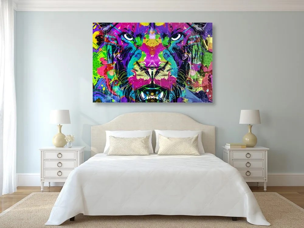 Stampa su tela – Felino multicolore