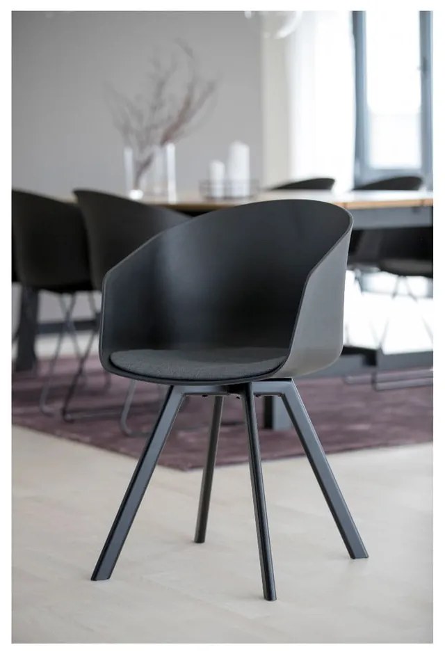 Sedia da pranzo nera e grigia Moon - Interstil