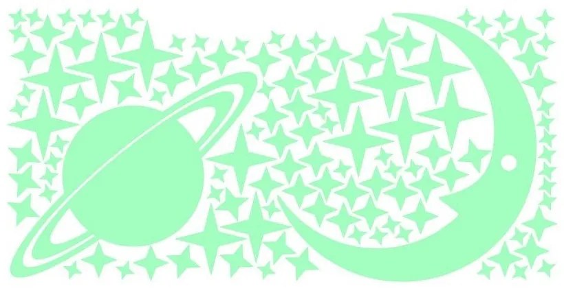 Adesivi murali luminosi Luna e pianeti - Ambiance