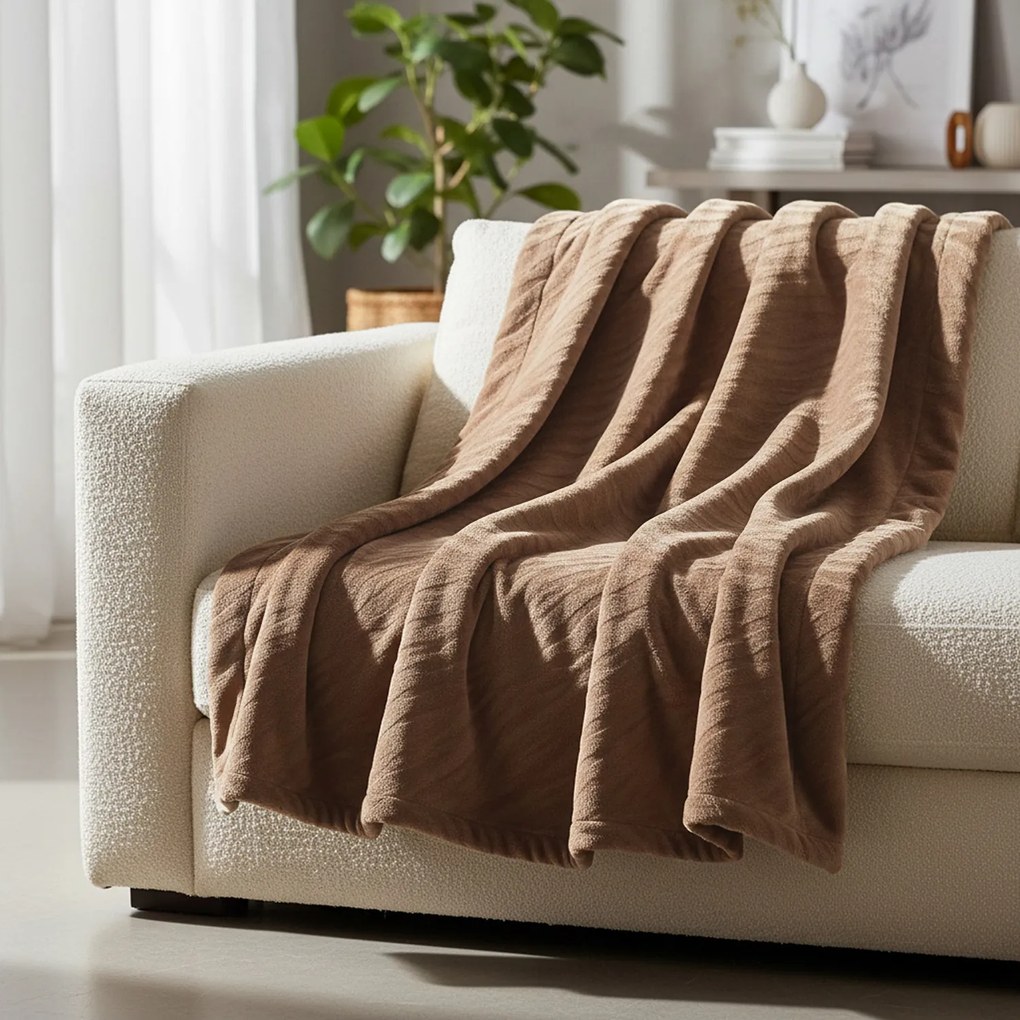 Coperta 150x210 cm marrone motivo 3D Flannel