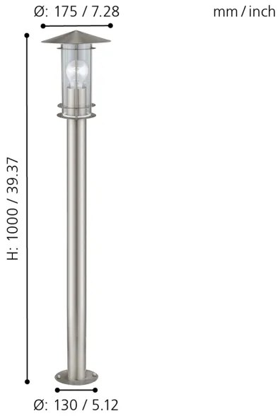 EGLO 30188 - Lampada da esterno LISIO 1xE27/60W/230V IP44