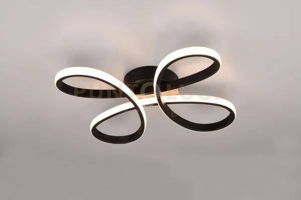 Fly plafoniera led 22w  2600lm, 3000k nera con regolazione intensit...