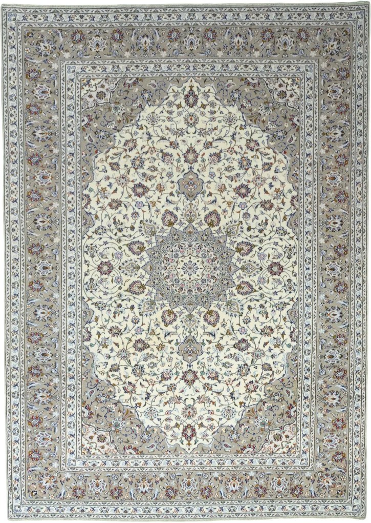 Kashan Tappeto 360 x 250 Beige (Iran) Annodato A Mano
