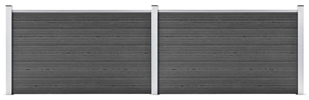 Set Pannelli Di Recinzione İn Wpc 353x105 Cm Nero /