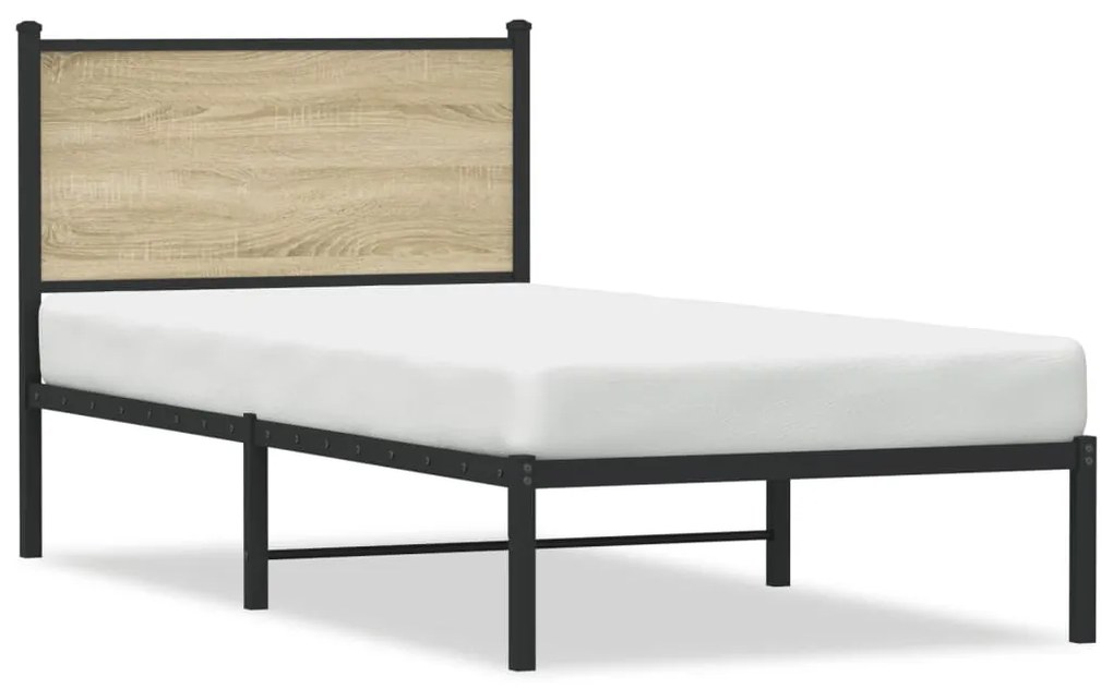 Giroletto Senza Materaso İn Metallo Rovere Sonoma 90x190 Cm /