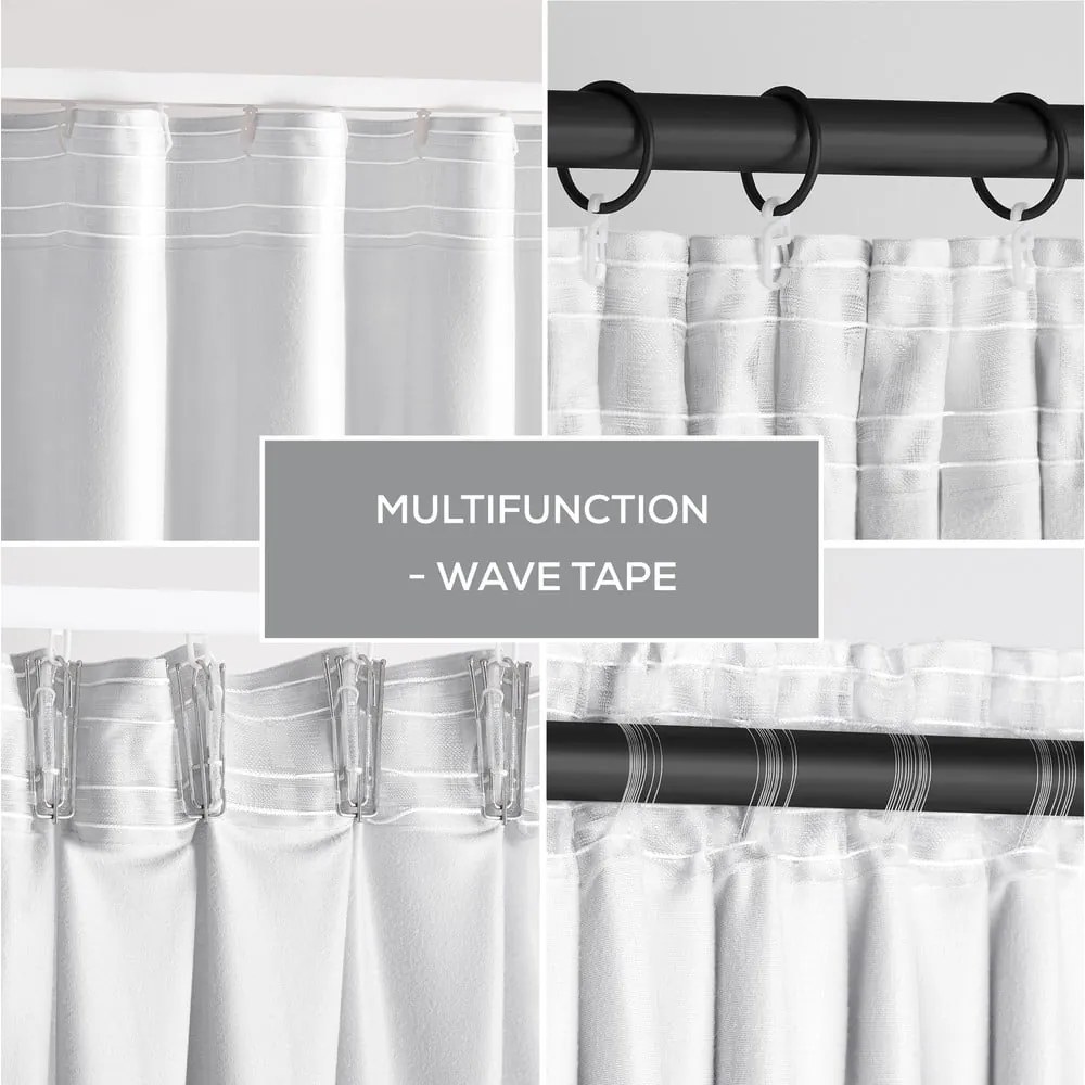 Tenda parzialmente oscurante bianca in velluto 140x245 cm Pleat – Restilo