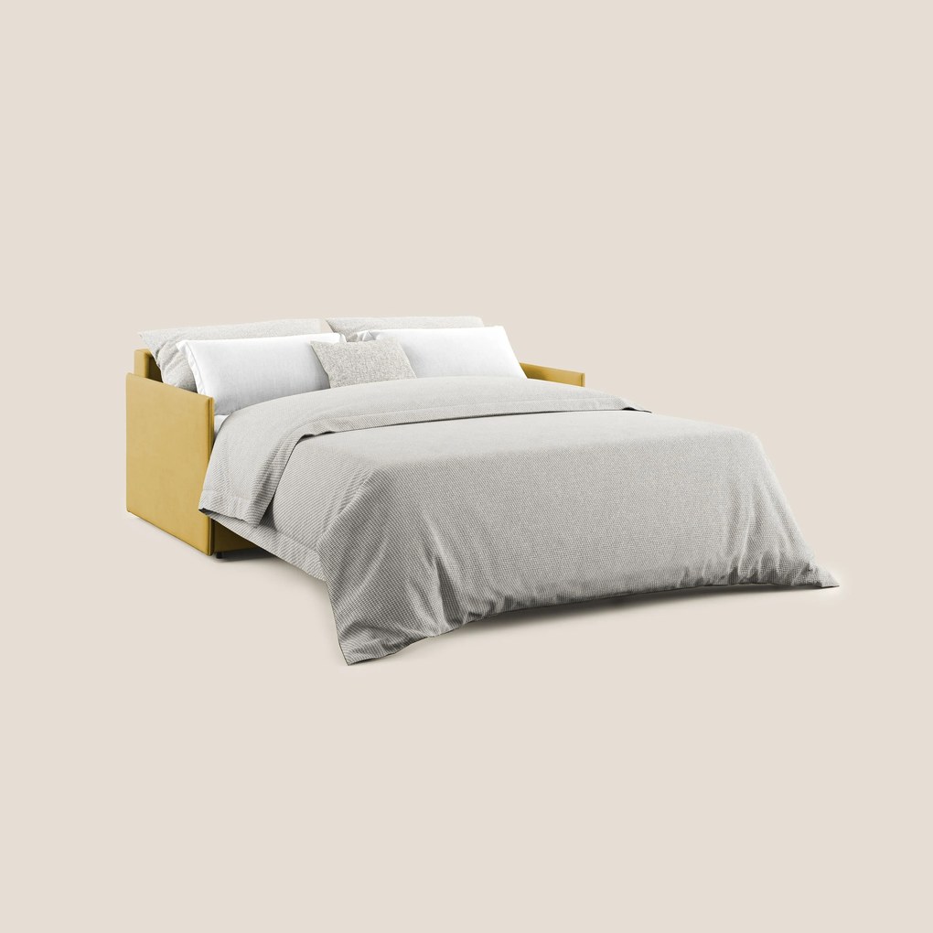 Evans Divano letto in morbido tessuto impermeabile T02 giallo