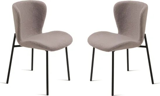 Sedia imbottita in tessuto soggiorno Grigio ABRAM 2 sedie