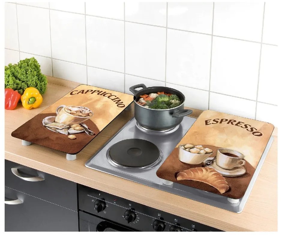 Set di 2 coperchi in vetro per fornelli Coffee - Wenko