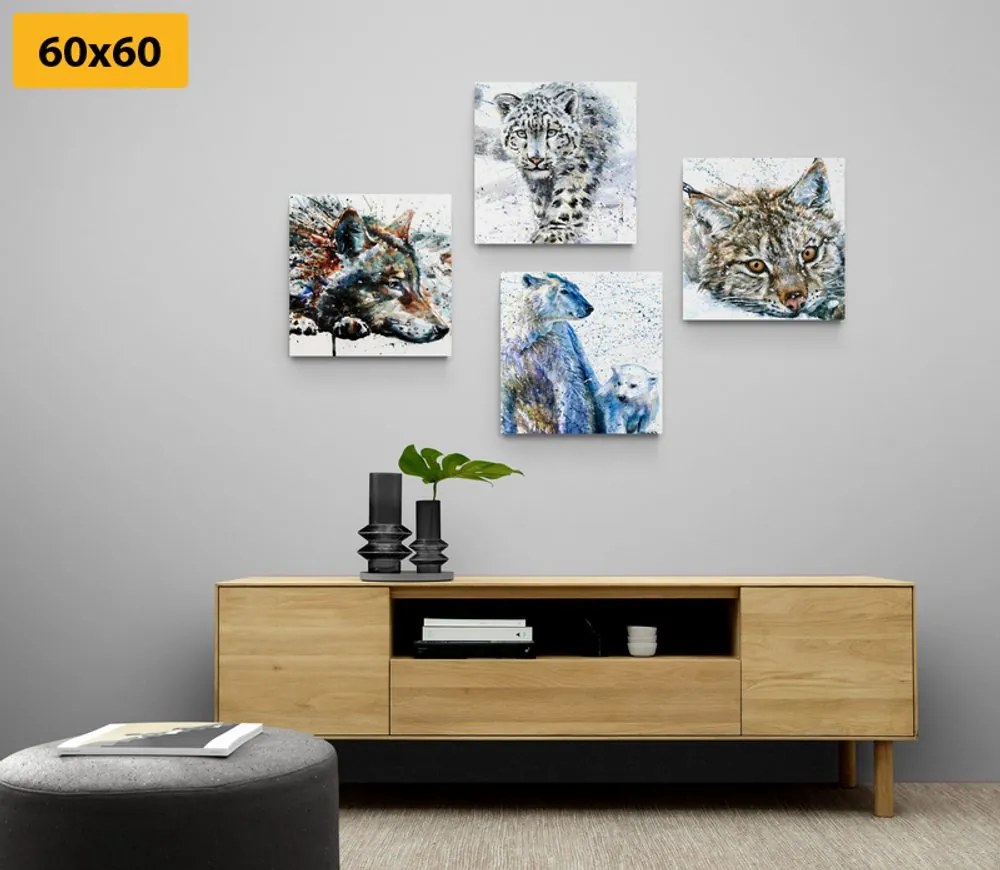 Set di quadri – Animali in interessante versione acquerello