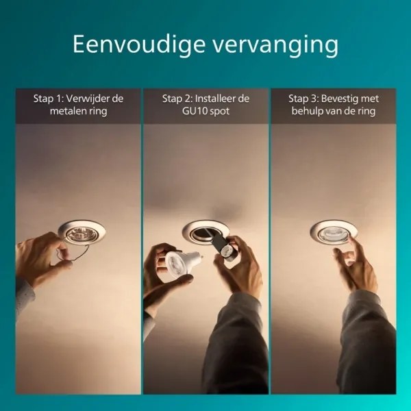 Philips - SET da 3 faretti da incasso PERIDOT 1xGU10/7W/230V argento