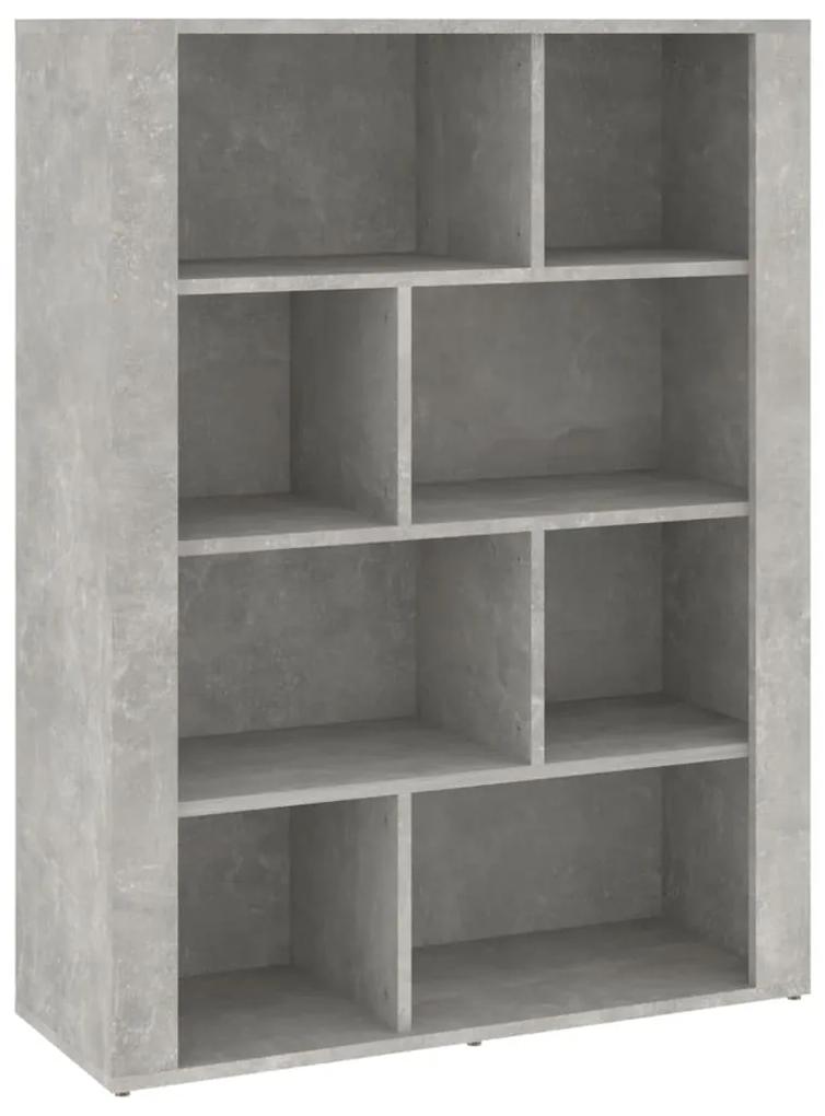 Credenza grigio cemento 80x30x106 cm in legno multistrato