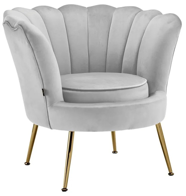 Poltrona grigio chiaro in velluto Kelsey - Støraa