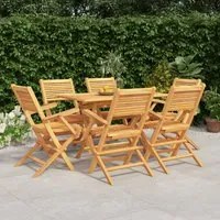 Set da Pranzo da Giardino 7 pz in Legno Massello di Teak 3155014