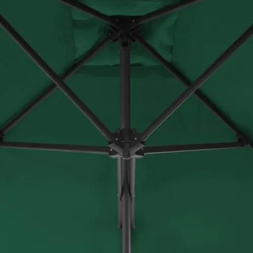 Ombrellone da Esterni con Palo in Acciaio 250x250 cm Verde