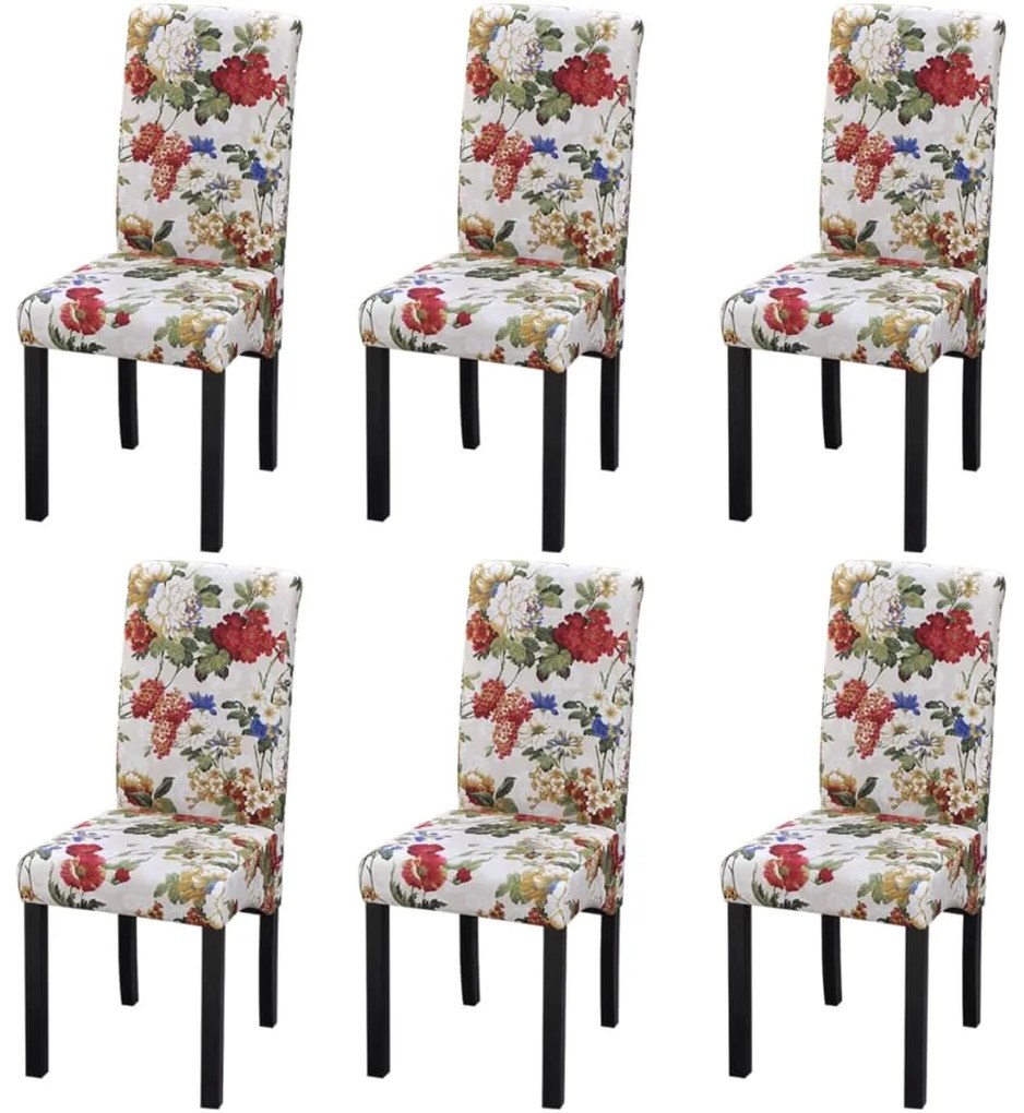 Sedie Da Pranzo 6 Pz İn Tessuto Multicolore /