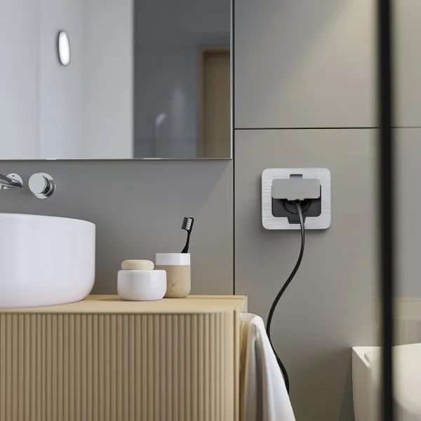 Brilagi - Presa a pavimento da incasso per esterni IP55 cromato opaco rettangolare