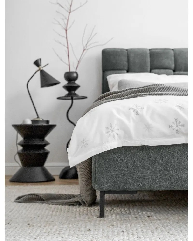 Letto matrimoniale imbottito verde polveroso con rete inclusa 160x200 cm Eve – Miuform