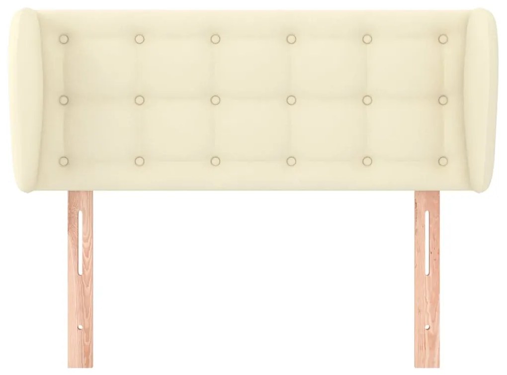 Testiera ad orecchio crema 103x23x78/88 cm in similpelle