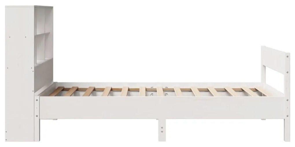 Letto libreria senza materasso bianco 100x200 cm legno di pino