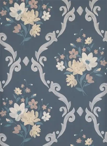 Matthew Williamson Carta da parati Almudaina - Charcoal/ Creme/ Cinnamon