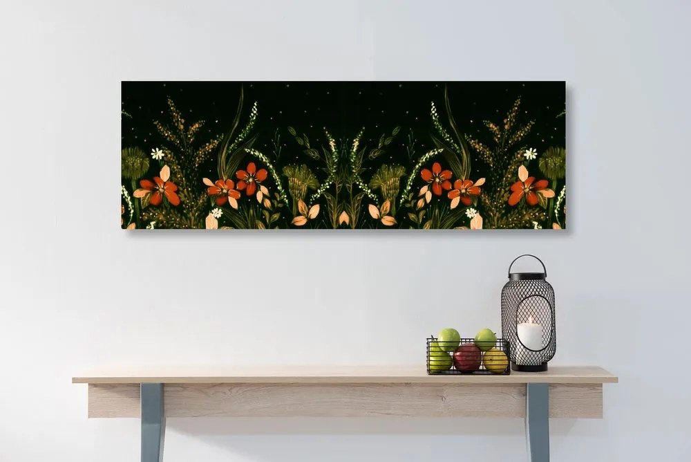 Stampa su tela – Con ornamento floreale