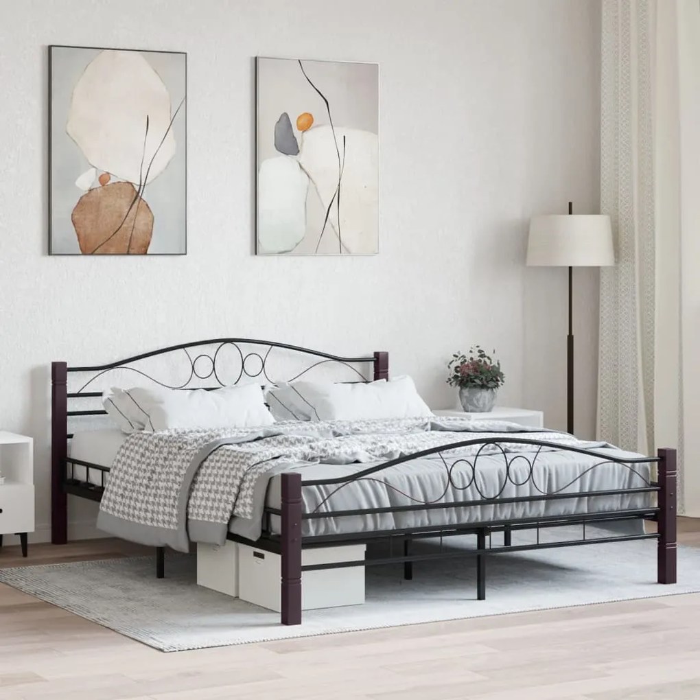 Giroletto Nero İn Metallo 160x200 Cm /