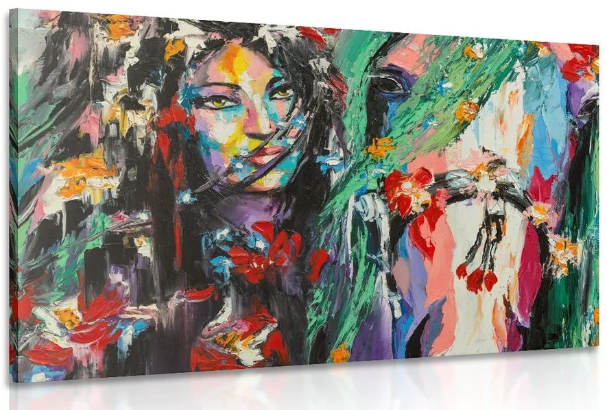 Stampa su tela – Donna e cavallo in pittura ad olio