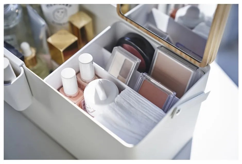 Organizzatore da bagno in metallo bianco per cosmetici - YAMAZAKI