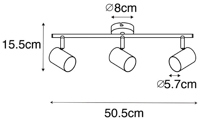 Plafoniera moderna in ottone 3 luci orientabile - Jeana