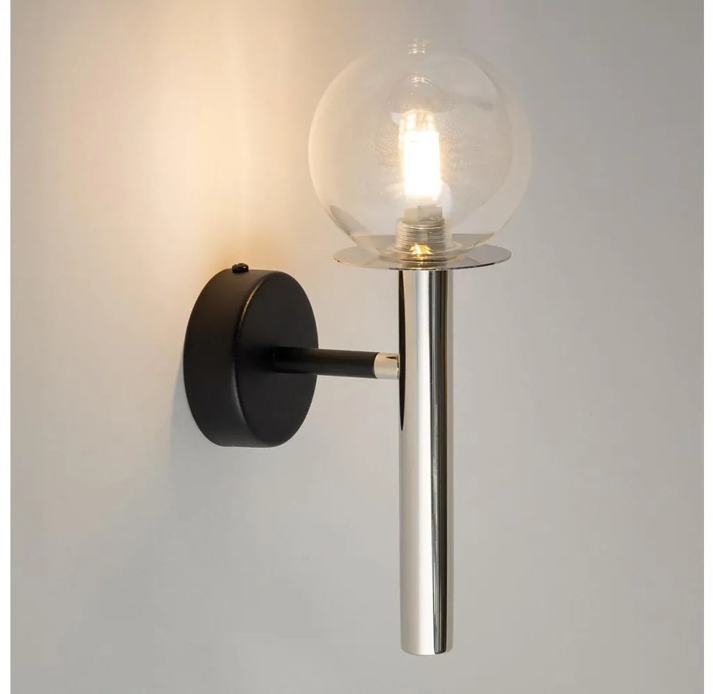 Applique DAISY 1xG9/12W/230V cromo lucido/nero/limpido