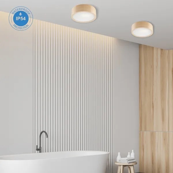 Plafoniera bagno NATURAL 2xE27/15W/230V IP54 pino Ø 27 cm