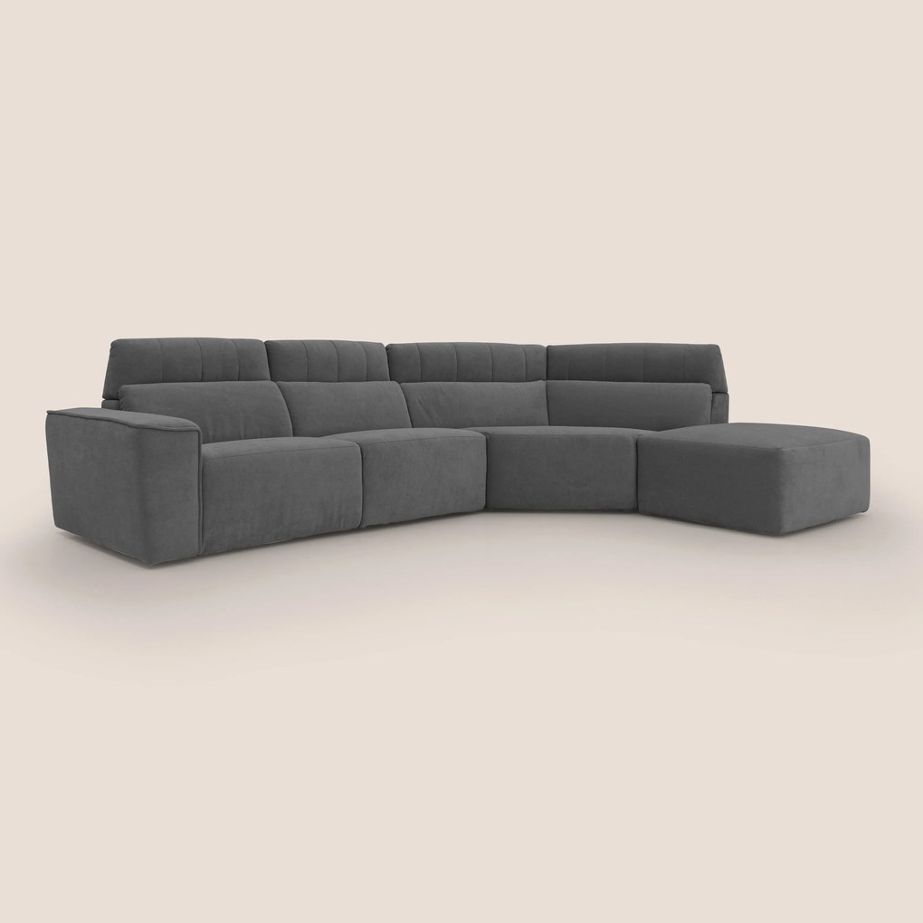 Clark Divano angolare con opzione relax elettrico in tessuto smacchiabile impermeabile T17 antracite