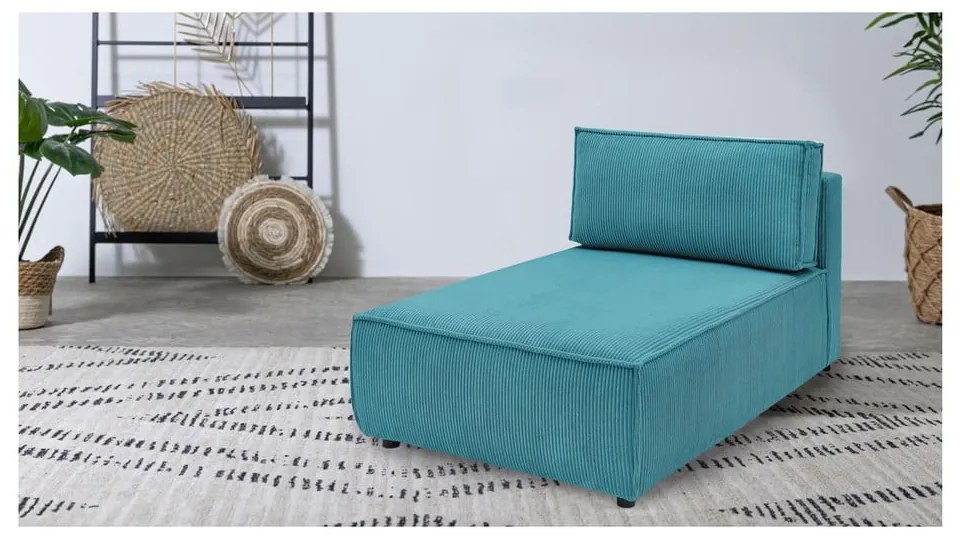 Modulo divano in velluto a coste variabile blu Nihad modular - Bobochic Paris