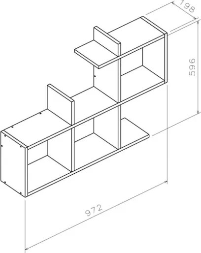 Mensola A Parete Design Moderno 97x20x60H Bianco E Rovere Lagomood