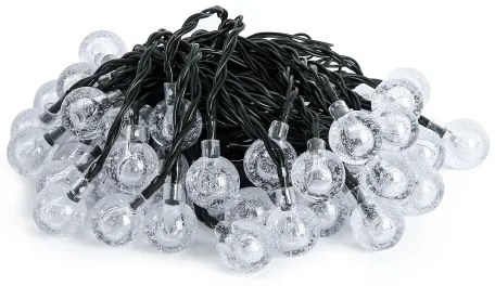 Brilagi - Catena luminosa solare decorativa BUBBLE a LED, 50 LED, 8 modalità, 7 m, IP65, bianco caldo