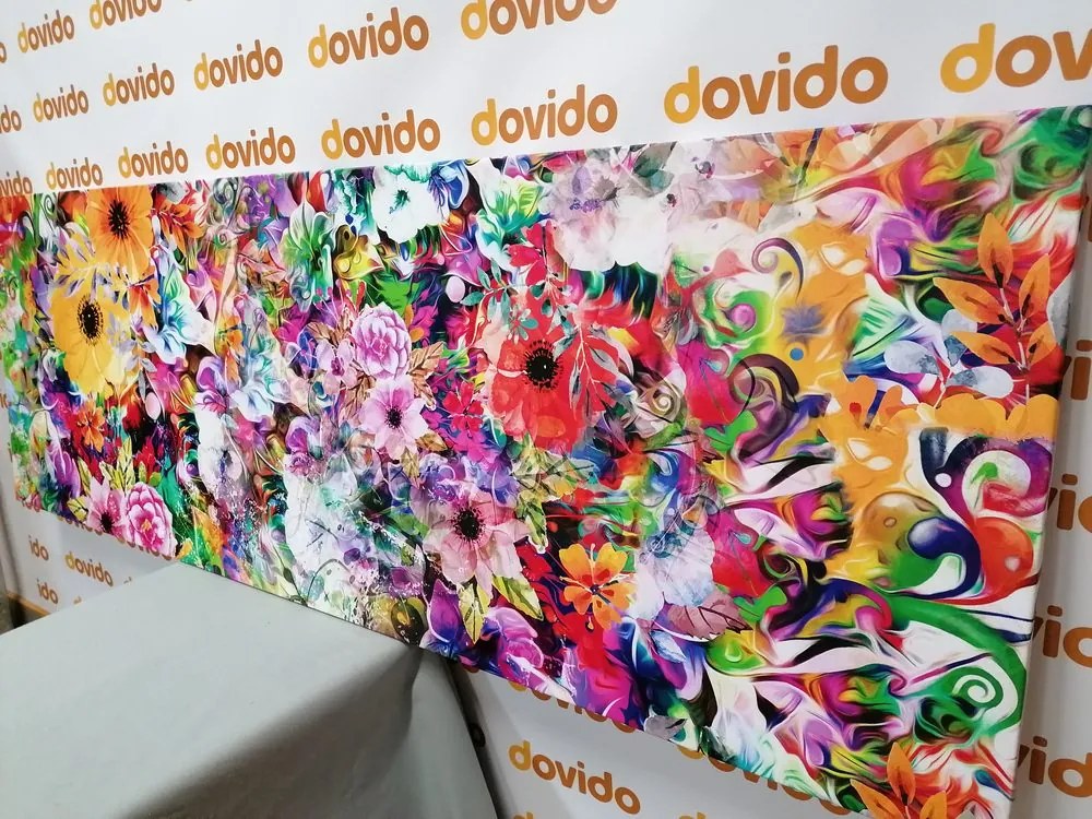 Stampa su tela – Fiori in versione multicolore