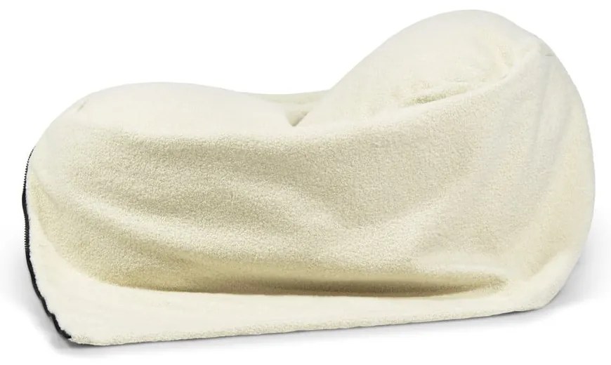 Pouf a sacco per bambini color crema con rivestimento in bouclé Cocoon 80 – SLOWDOWN