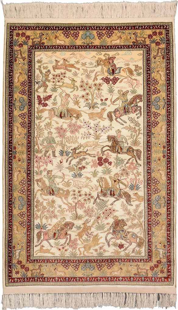 Hereke Tappeto 80x130 Beige (Cina) Annodato A Mano