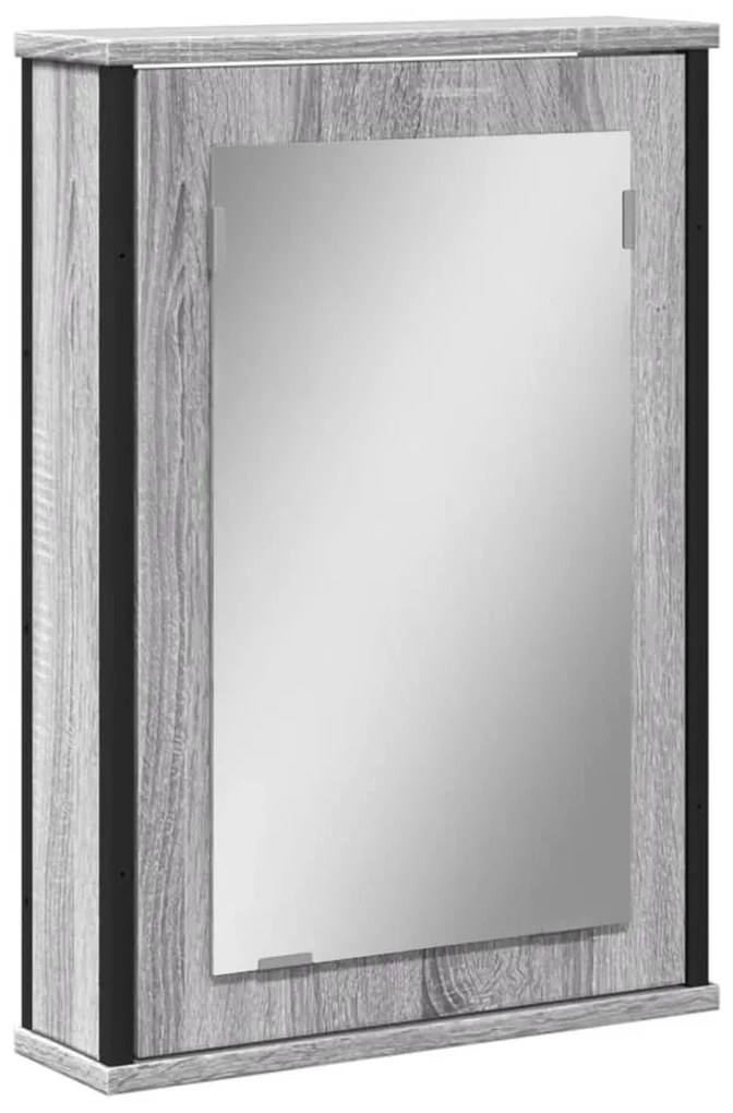 Mobile specchio da bagno grigio sonoma 42x12x60 cm multistrato