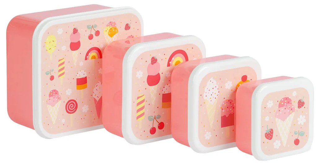 A Little Lovely Company - set di quattro scatole merenda - gelato