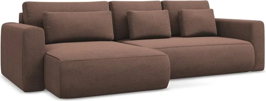 Divano angolare rosa allungabile/con contenitore (con penisola a sinistra/con chaise lounge) Kapua – Makamii