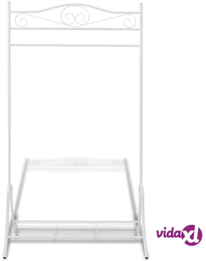 vidaXL Appendiabiti Bianco in Acciaio