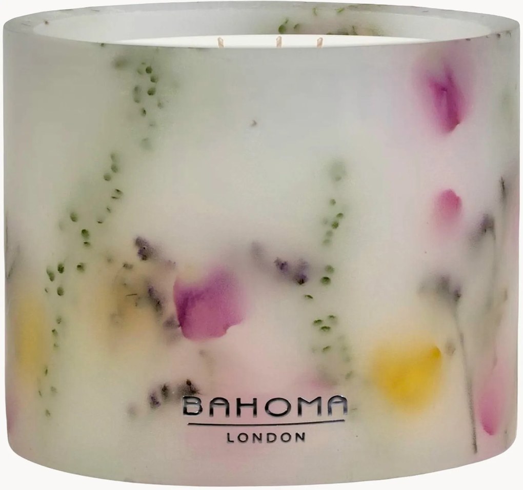 Candela profumata a tre stoppini fatta a mano Botanica (pera, iris, rosa)