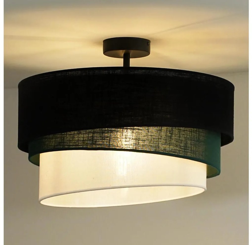 Duolla - Lampadario a plafone TRIO 1xE27/15W/230V diametro 45 cm nero/verde/bianco